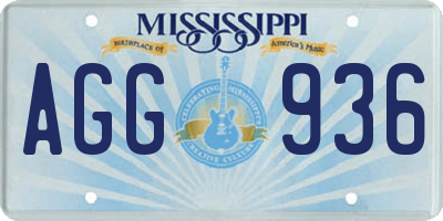 MS license plate AGG936