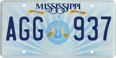 MS license plate AGG937