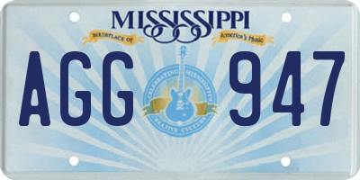 MS license plate AGG947