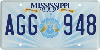 MS license plate AGG948