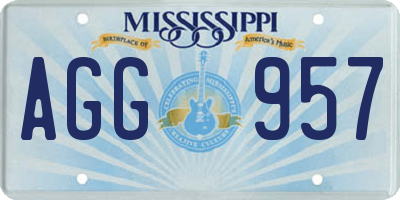 MS license plate AGG957