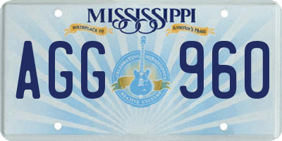 MS license plate AGG960