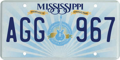 MS license plate AGG967