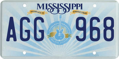 MS license plate AGG968