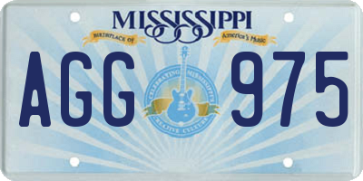 MS license plate AGG975