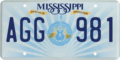 MS license plate AGG981