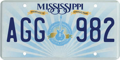 MS license plate AGG982