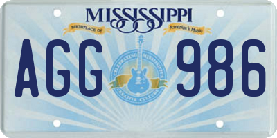 MS license plate AGG986