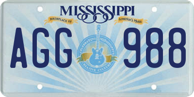 MS license plate AGG988