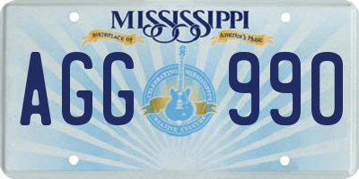 MS license plate AGG990