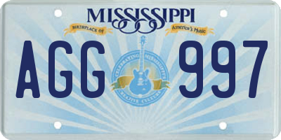 MS license plate AGG997