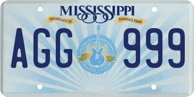 MS license plate AGG999