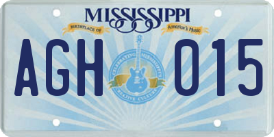 MS license plate AGH015
