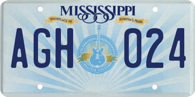 MS license plate AGH024