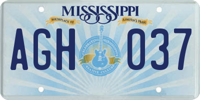MS license plate AGH037