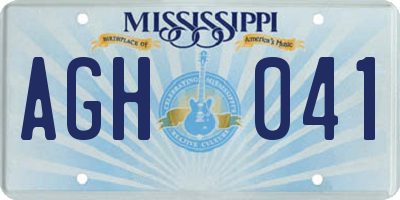 MS license plate AGH041