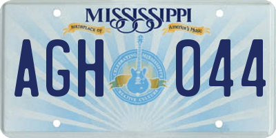 MS license plate AGH044
