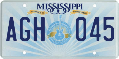 MS license plate AGH045