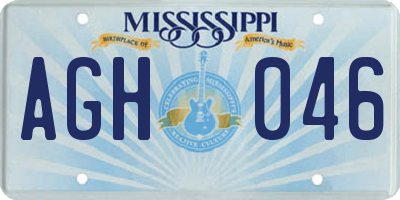 MS license plate AGH046