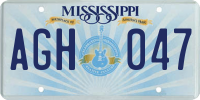 MS license plate AGH047