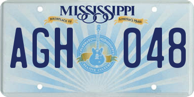 MS license plate AGH048