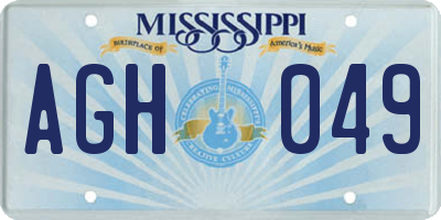 MS license plate AGH049