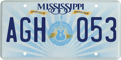 MS license plate AGH053