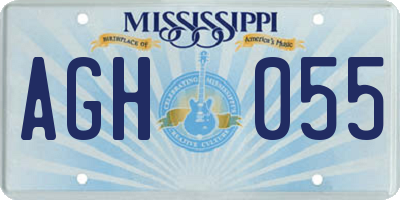 MS license plate AGH055