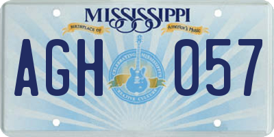 MS license plate AGH057