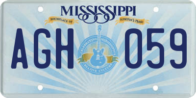 MS license plate AGH059