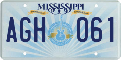 MS license plate AGH061
