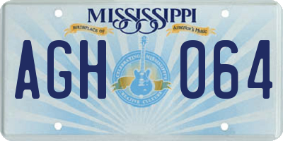 MS license plate AGH064