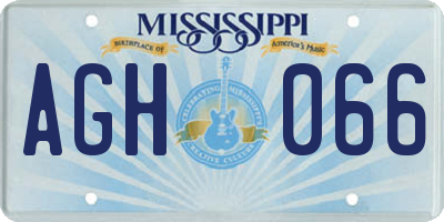 MS license plate AGH066