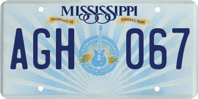 MS license plate AGH067