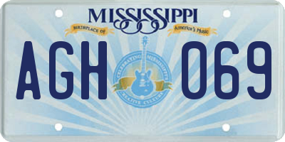 MS license plate AGH069