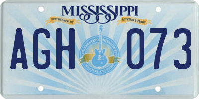 MS license plate AGH073