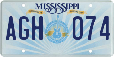 MS license plate AGH074