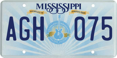 MS license plate AGH075