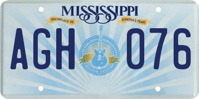 MS license plate AGH076