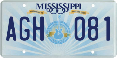 MS license plate AGH081