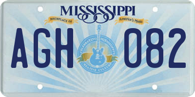 MS license plate AGH082