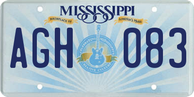 MS license plate AGH083