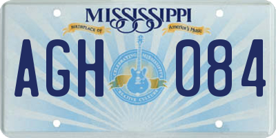 MS license plate AGH084
