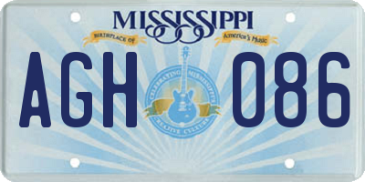 MS license plate AGH086