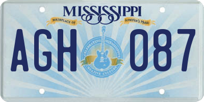MS license plate AGH087