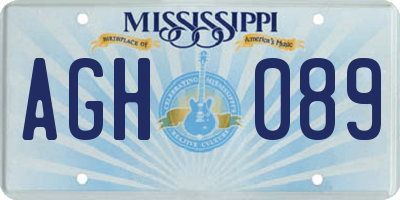 MS license plate AGH089