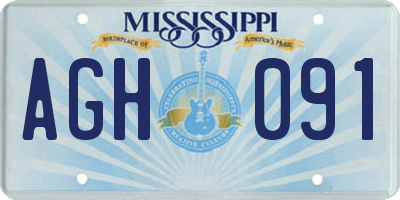 MS license plate AGH091