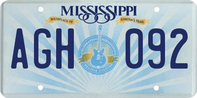 MS license plate AGH092