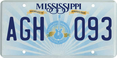 MS license plate AGH093