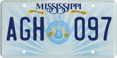 MS license plate AGH097
